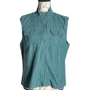 Vintage 80s-90s Green Corduroy Sleeveless Vest